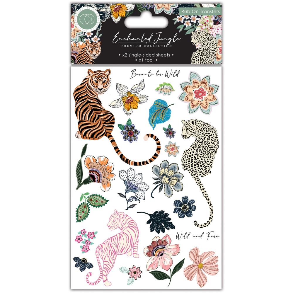 CRAFT CONSORTIUM Rub On Transfer Enchanted Jungle 12.5 x 18.5cm 2 Pack / Mollies New Zealand