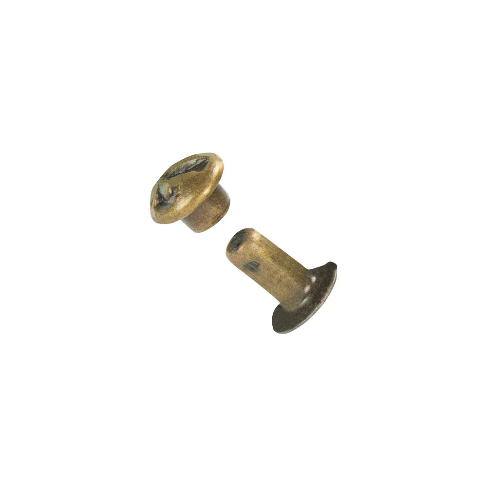 IVAN Hammered Rivets Antique Brass 6*6mm 100 Pack / Mollies New Zealand