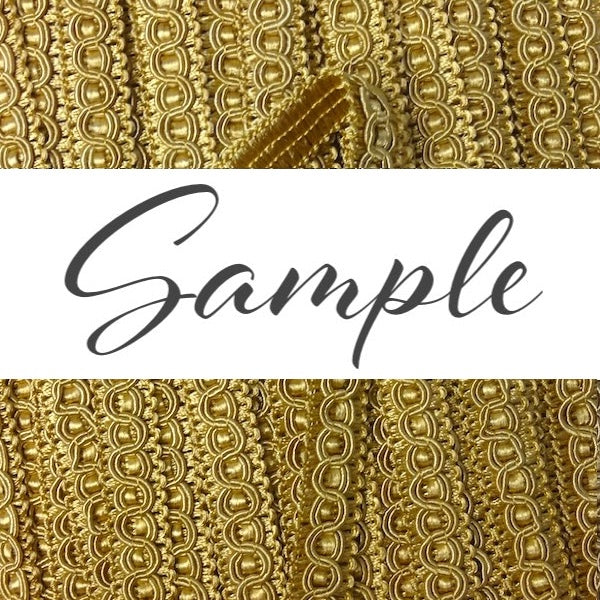 GIMP BRAID Fancy 15mm Gold 3cm Sample / Mollies New Zealand