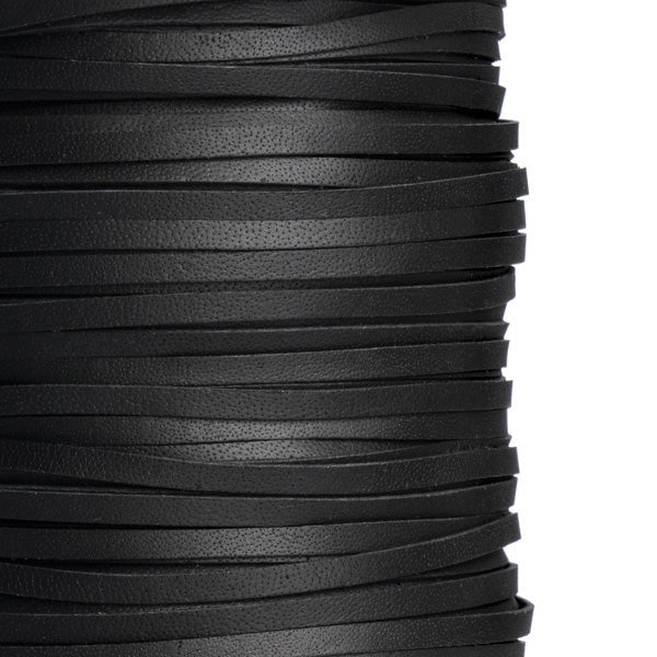 BASICS Kangaroo Leather Lacing 5mm Per Meter Black / Mollies New Zealand