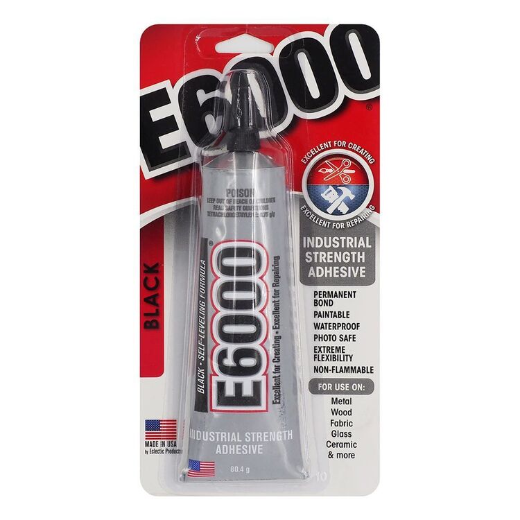 E6000 Crystal Clear Craft Glue 80gm Black / Mollies New Zealand