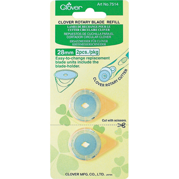 CLOVER Rotary Cutter Blades 28mm Replacement Blades 2PK / Mollies New Zealand