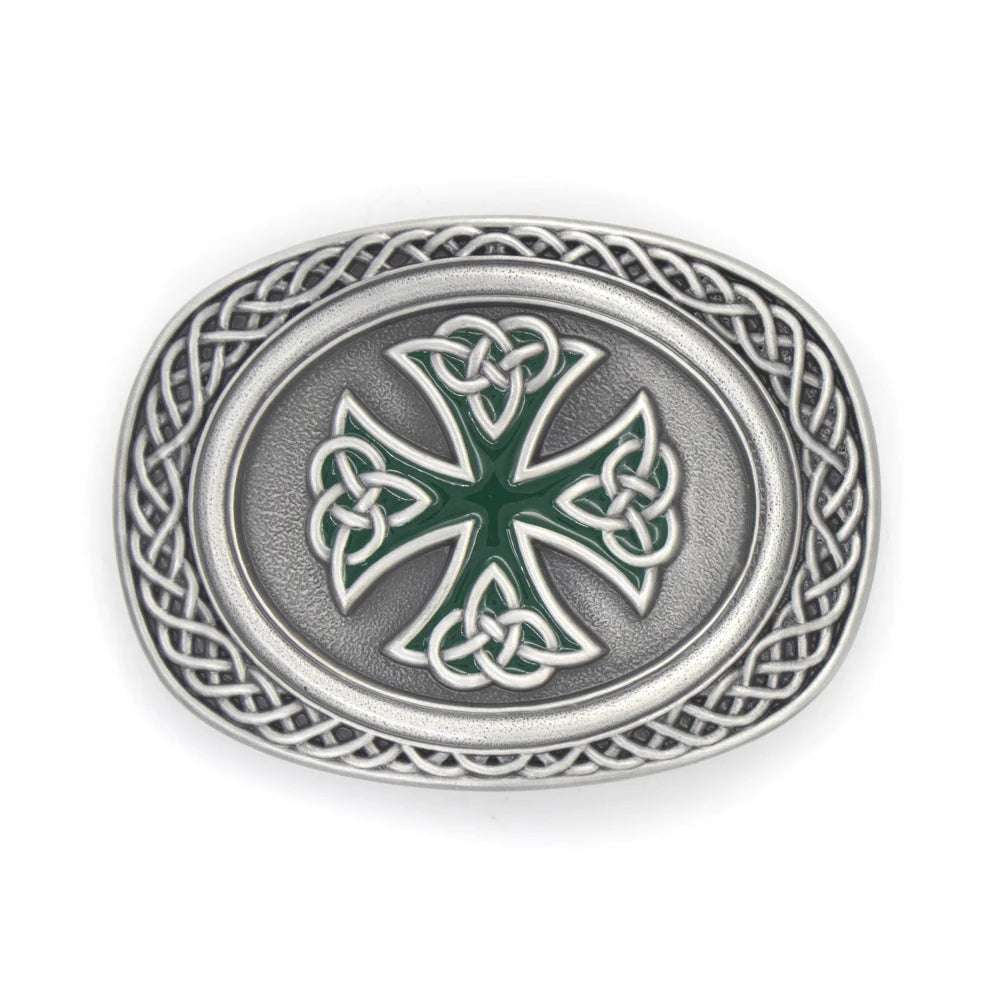 IVAN Celtic Trophy Buckle Antique Tin Green 38mm (1-1 2") / Mollies New Zealand