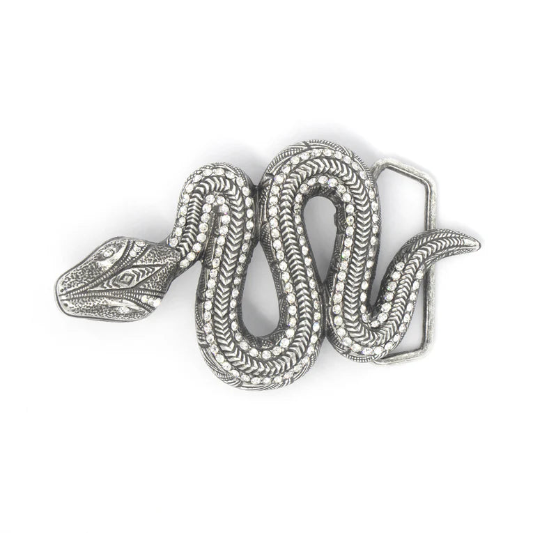 IVAN Crystal Viper Trophy Buckle Antique Silver 40mm (1-1 2") / Mollies New Zealand