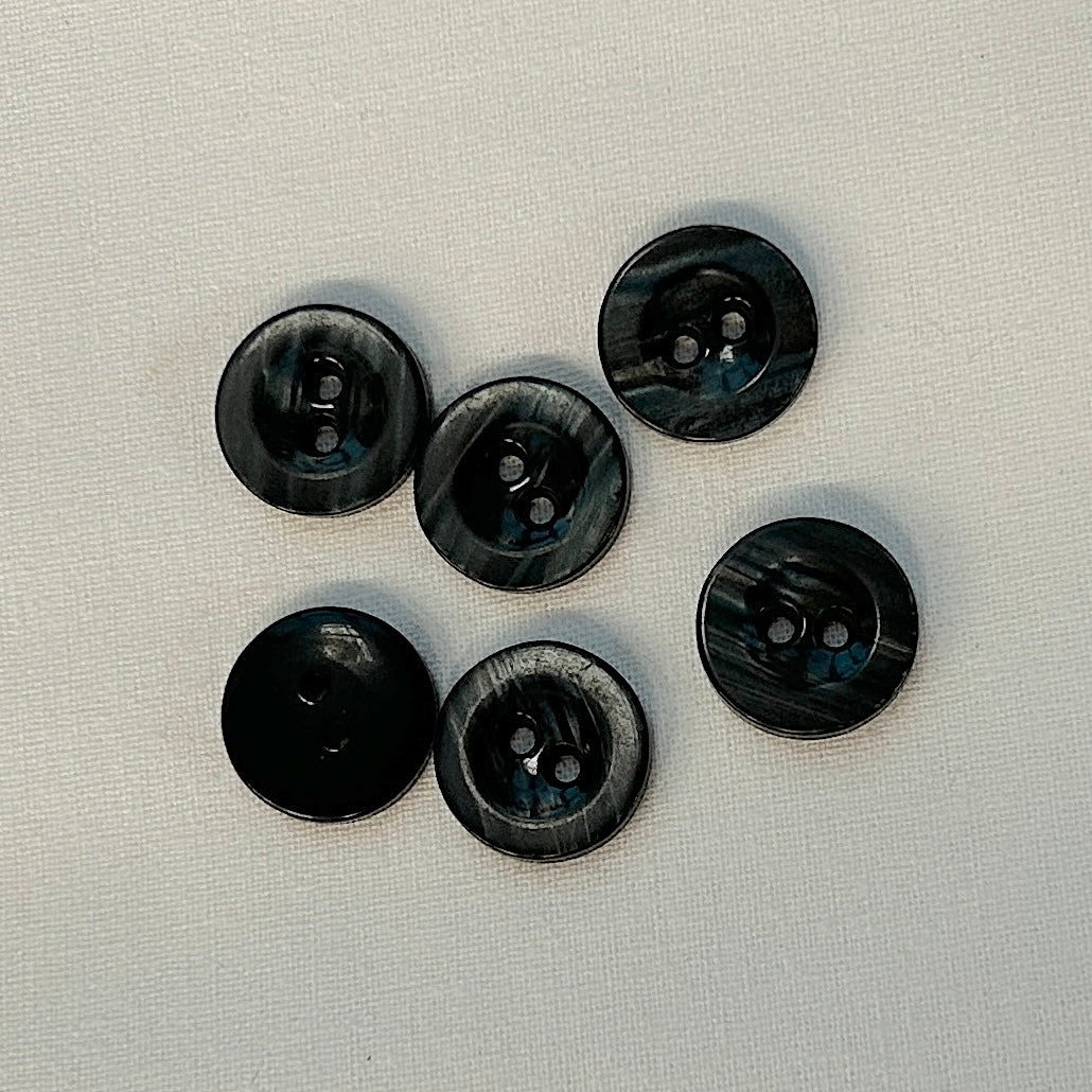 SULLIVANS Button 2-Hole Dark Grey 15mm / Mollies New Zealand
