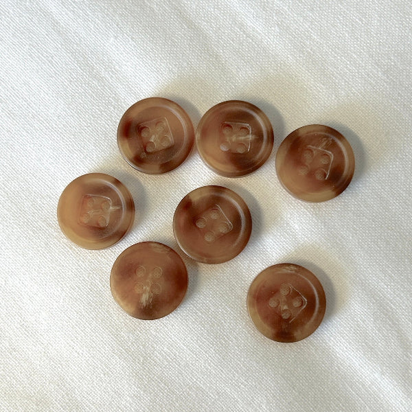 Button 4-Hole Brown 15mm / Mollies New Zealand
