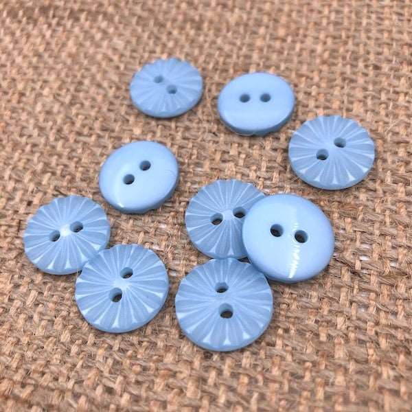 ABBEY Button 2-hole Baby Blue 15mm / Mollies New Zealand