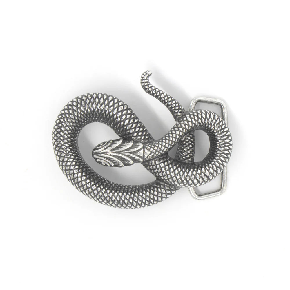IVAN Snake Trophy Buckle Antique Silver 40mm (1-1 2") / Mollies New Zealand