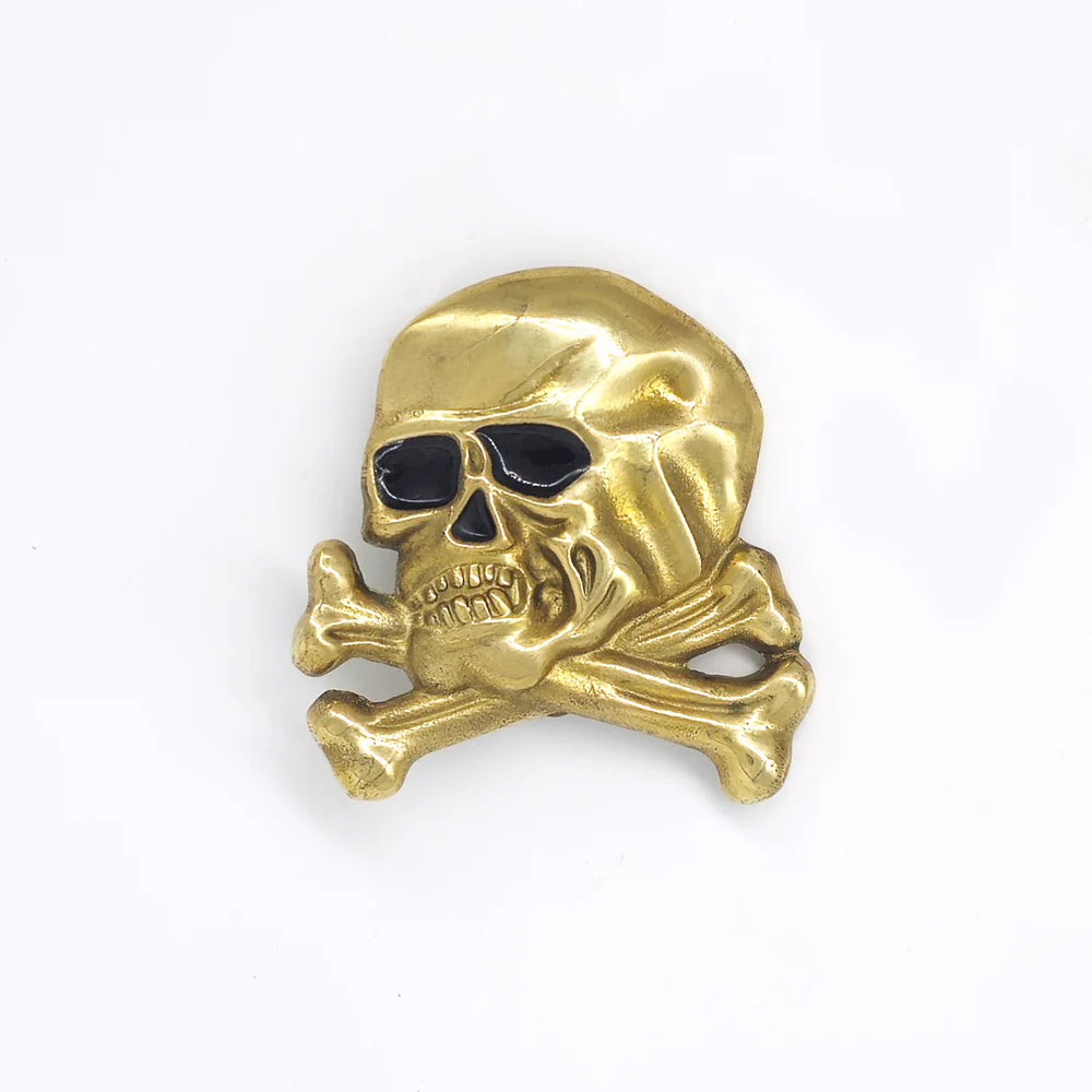 IVAN Solid Brass Skull Trophy Buckle Solid Brass 38mm (1-1 2") / Mollies New Zealand