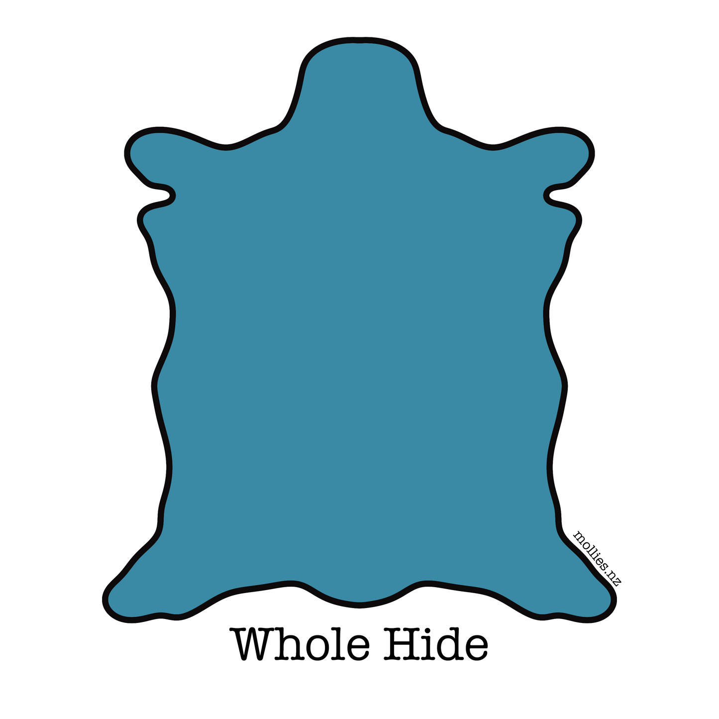 RABBIT SKIN Natural / Whole Hide / Mollies New Zealand