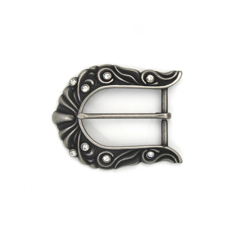 IVAN Western Crystal End Bar Buckle Antique Nickel 38mm (1-1 2") / Mollies New Zealand