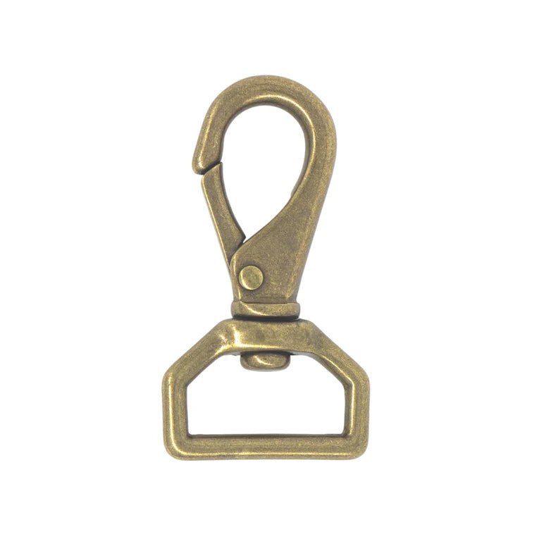 IVAN Solid Brass Swivel Spring Snap Solid Brass Old English 25mm (1") Each / Mollies New Zealand