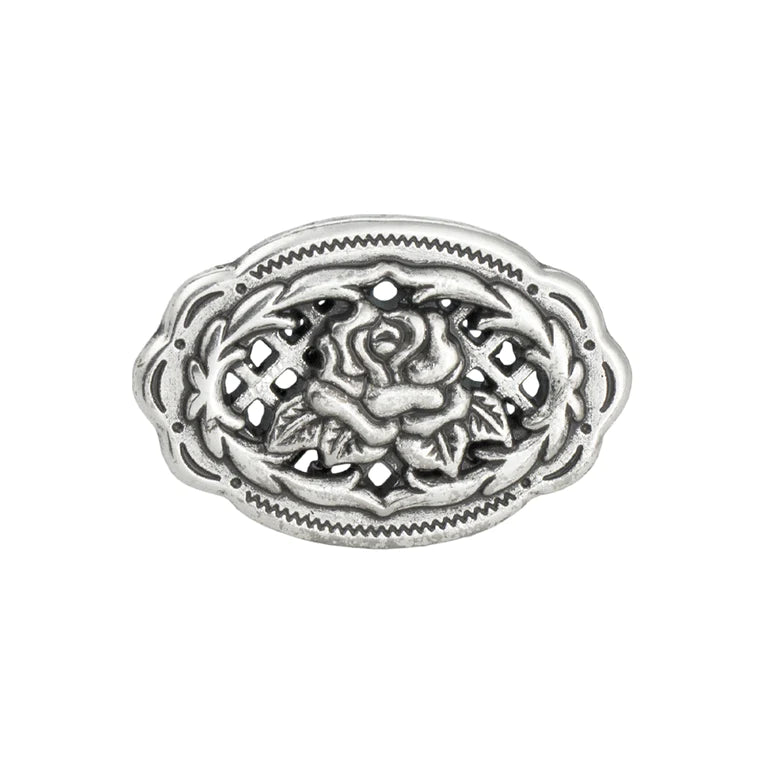 IVAN Oval Rose Concho Antique Nickel 34mm (1-1 4") / Mollies New Zealand