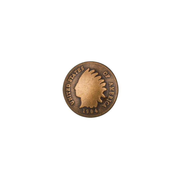 IVAN Indian Head Cent Concho Antique Copper 18mm (11 16") / Mollies New Zealand