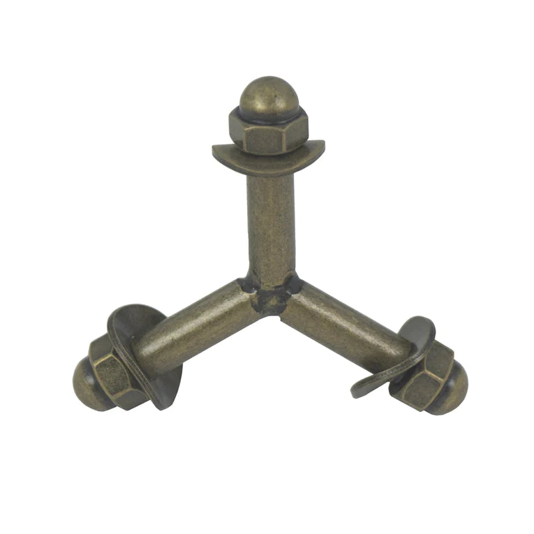 IVAN Tripod Stool Connectors Antique Brass / Mollies New Zealand