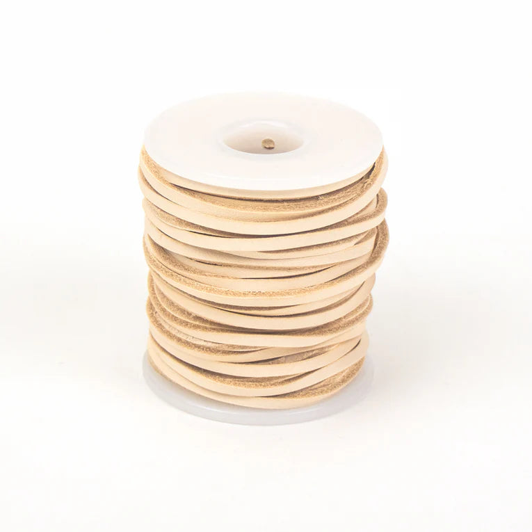 MAKERAID Natural Veg Tan Leather Lacing 3mm x 15.2m Natural / Mollies New Zealand