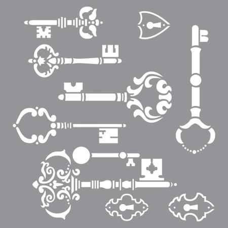 AMERICANA Stencil Vintage Keys / Mollies New Zealand