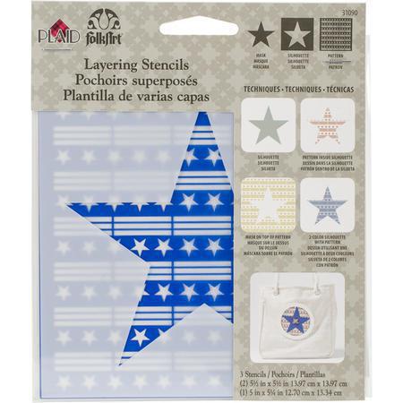 FOLKART Stencil Layering Stars / Mollies New Zealand