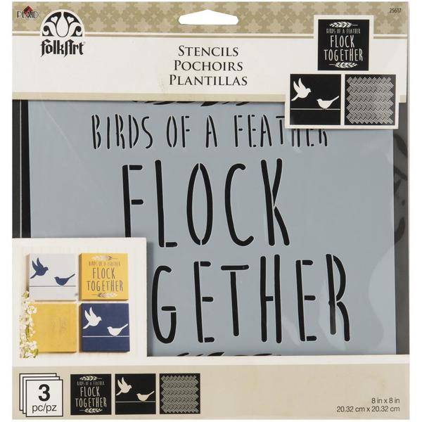 FOLKART Stencil Lovebirds / Mollies New Zealand