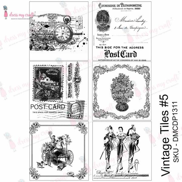 DRESS MY CRAFT Water Transfer Vintage Tiles #5 | Mollies Make And Create NZ