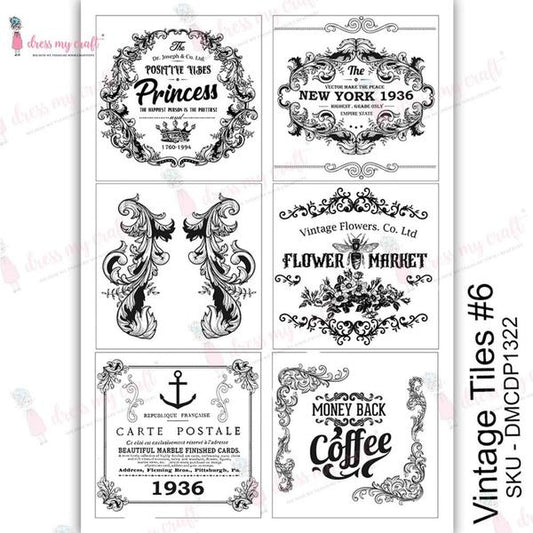 DRESS MY CRAFT Water Transfer Vintage Tiles #6 | Mollies Make And Create NZ