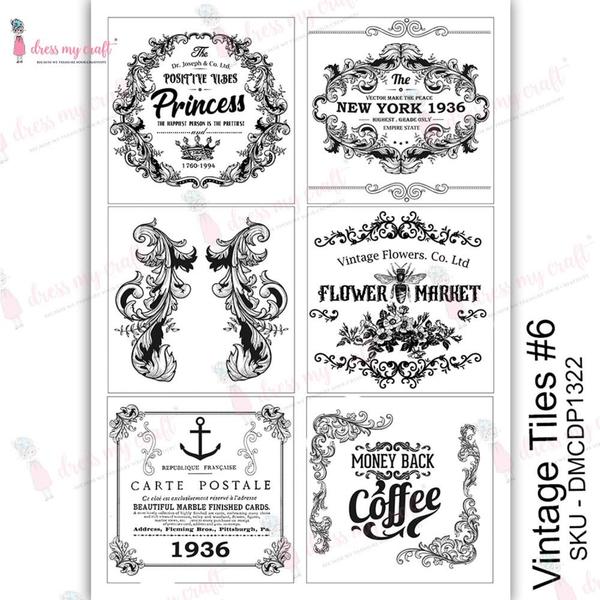 DRESS MY CRAFT Water Transfer Vintage Tiles #6 | Mollies Make And Create NZ