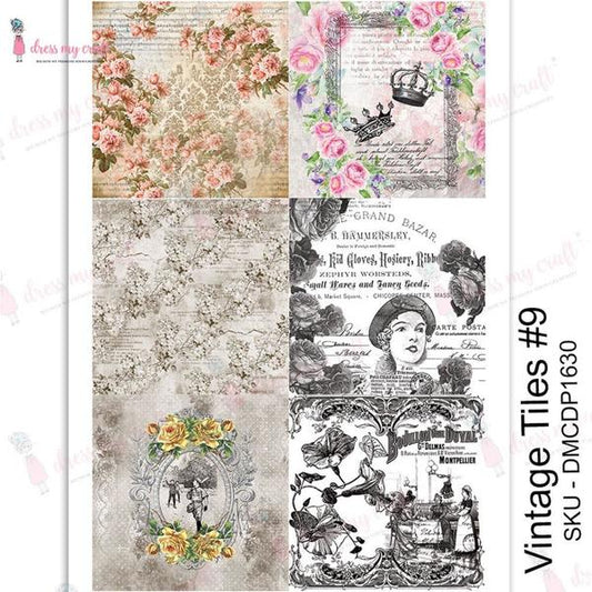 DRESS MY CRAFT Water Transfer Vintage Tiles #9 | Mollies Make And Create NZ