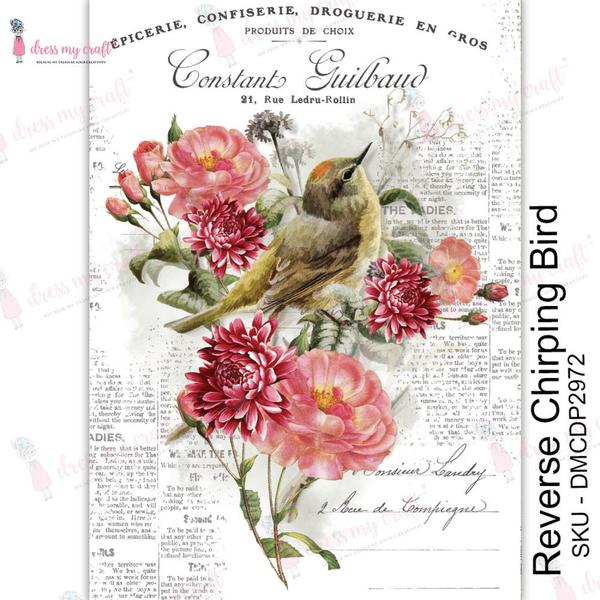 DRESS MY CRAFT Water Transfer Reverse Chirping Bird / Mollies New Zealand