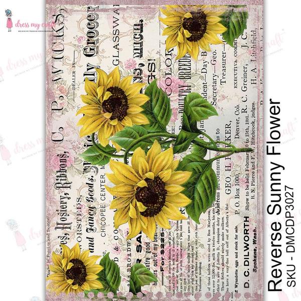 DRESS MY CRAFT Water Transfer Reverse Sunny Flowers / Mollies New Zealand