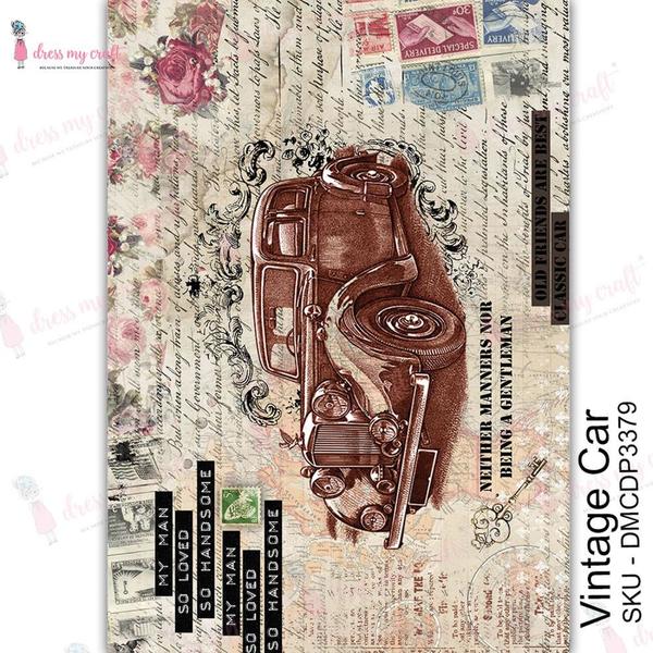 DRESS MY CRAFT Water Transfer Vintage Car / Mollies New Zealand