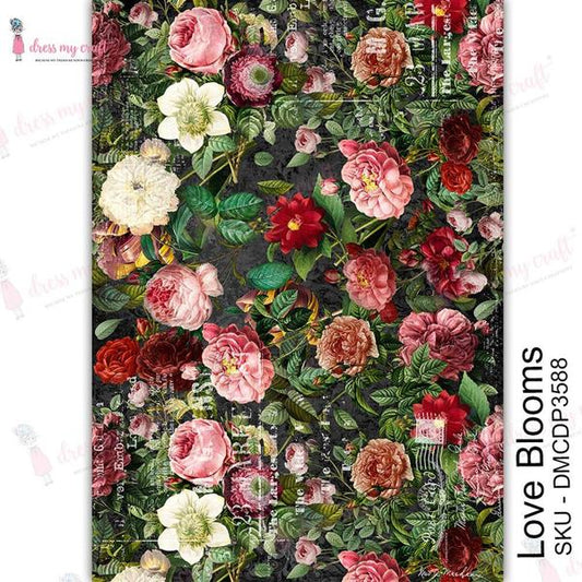 DRESS MY CRAFT Water Transfer Love Blooms | Mollies Make And Create NZ