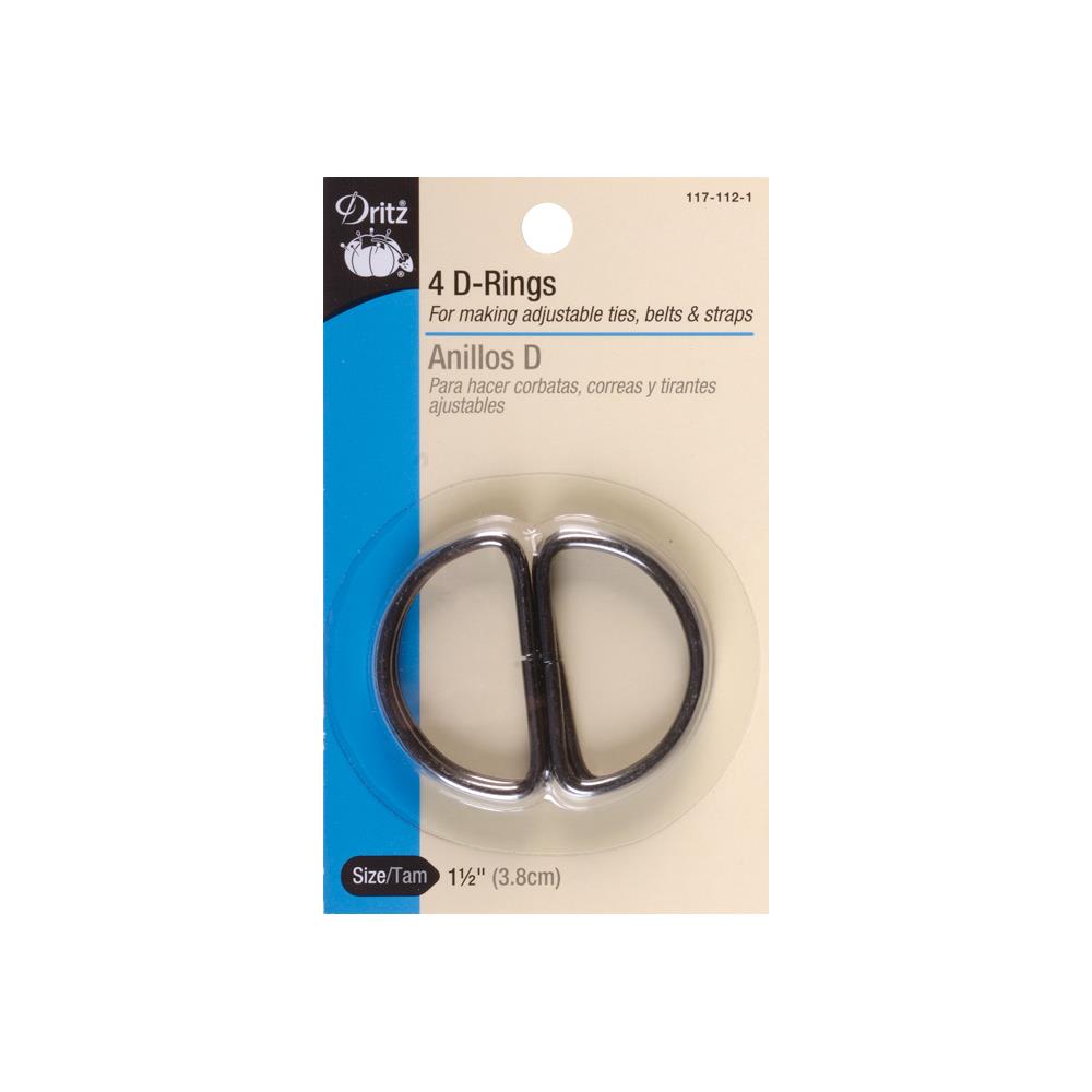 DRITZ Metal D-Ring 4PK Black 38mm (1-1 2") / Mollies New Zealand