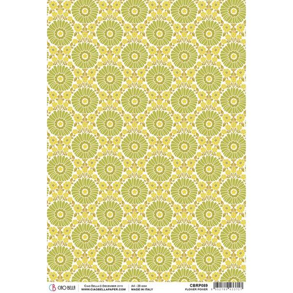 CIAO BELLA Rice Paper Flower Power The Seventies A4 / Mollies New Zealand