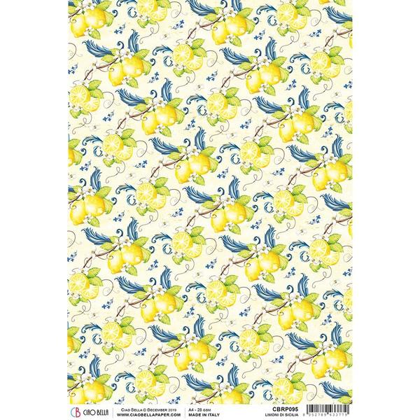 CIAO BELLA Rice Paper Limoni di Sicilia A4 / Mollies New Zealand