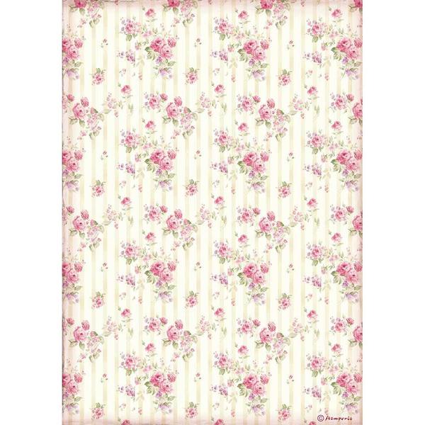 STAMPERIA Rice Paper Rose Wallpaper Sweety A4 / Mollies New Zealand