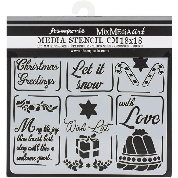 STAMPERIA Stencil Christmas Tags / Mollies New Zealand