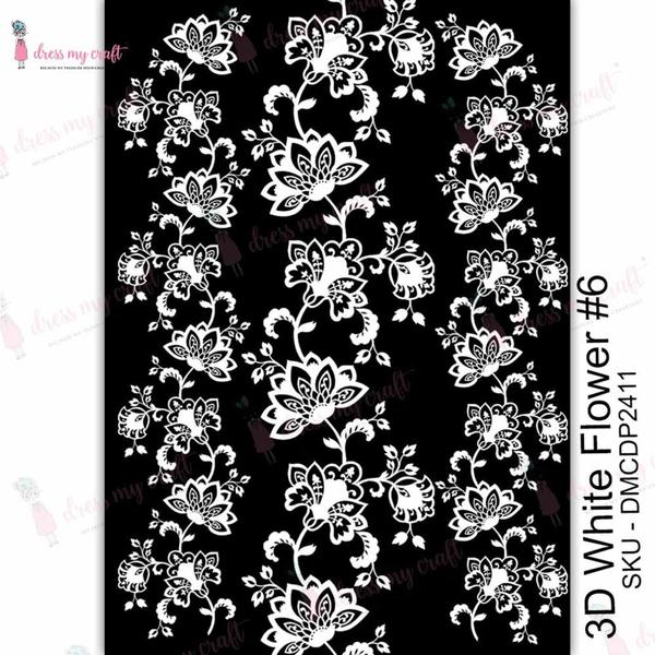 DRESS MY CRAFT Water Transfer 3D White Flower #6 | Mollies Make And Create NZ