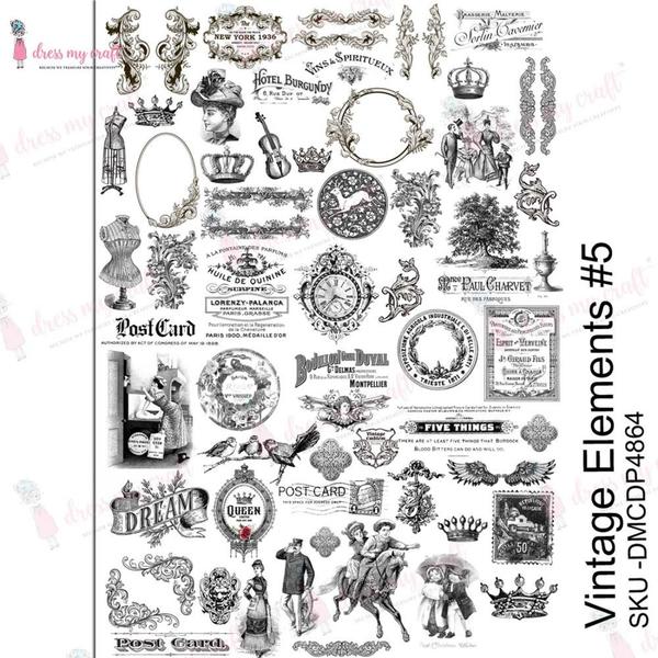 DRESS MY CRAFT Water Transfer Vintage Elements #5 | Mollies Make And Create NZ