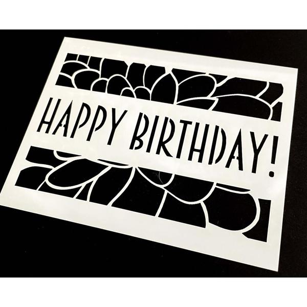 MAKER FORTE Stencil Happy Birthday / Mollies New Zealand