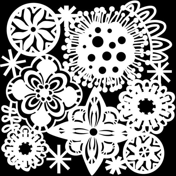 TCW Stencil Festive Flowers / Mollies New Zealand