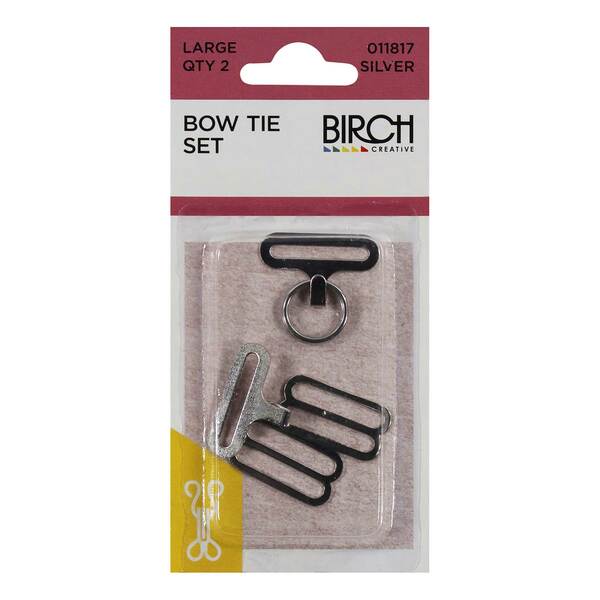 BIRCH Bow Tie Fasteners Large Silver / Mollies New Zealand