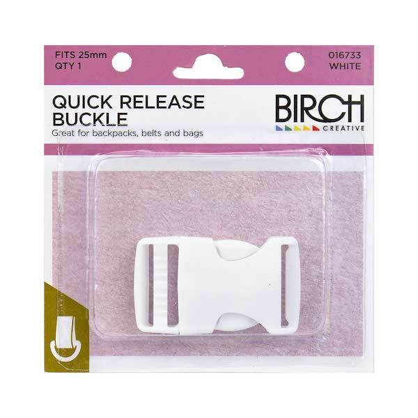 BIRCH Quick Release Buckle White White Plastic 25mm / Mollies New Zealand
