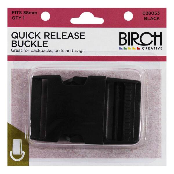 BIRCH Quick Release Buckle Black Black Plastic 38mm (1-1 2") / Mollies New Zealand