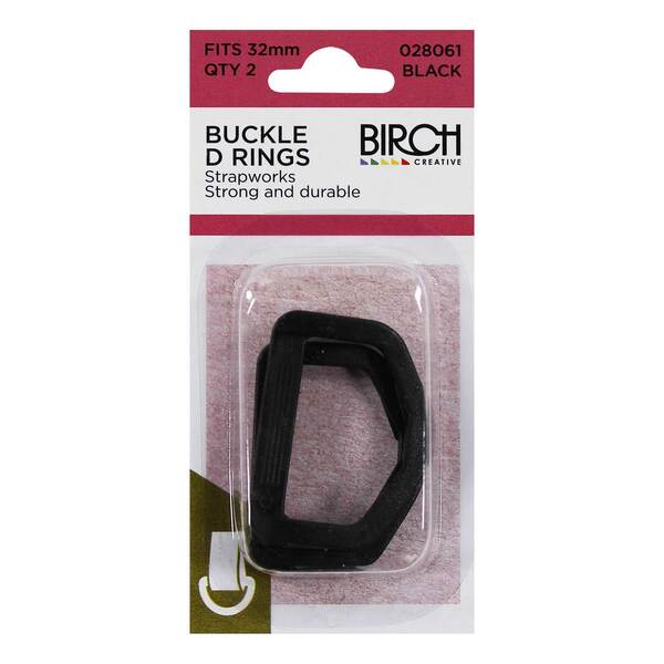 BIRCH Buckle D Ring Black 32mm / Mollies New Zealand