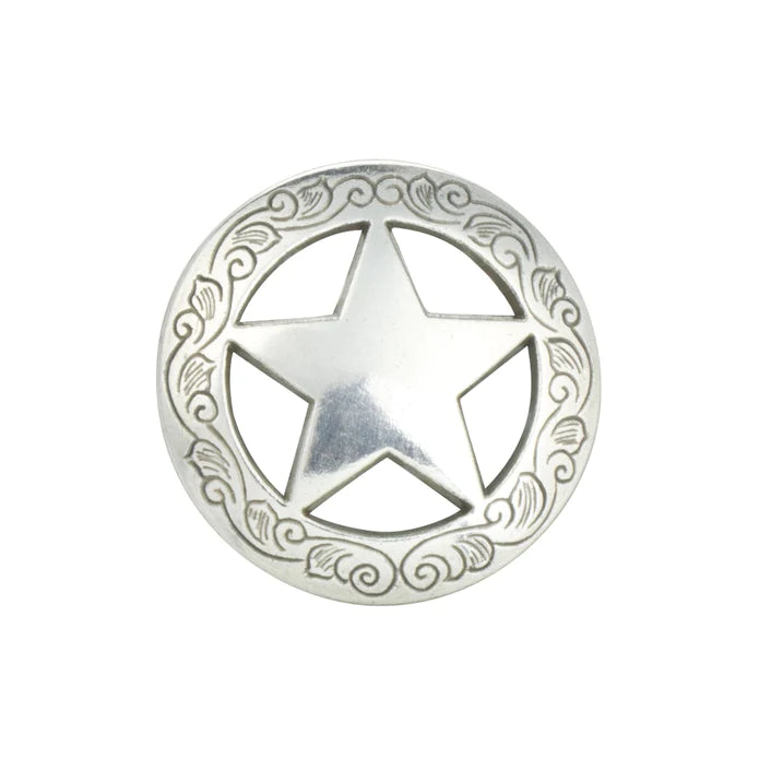 IVAN Texas Star Concho Antique Silver 37mm (1-1 2") / Mollies New Zealand