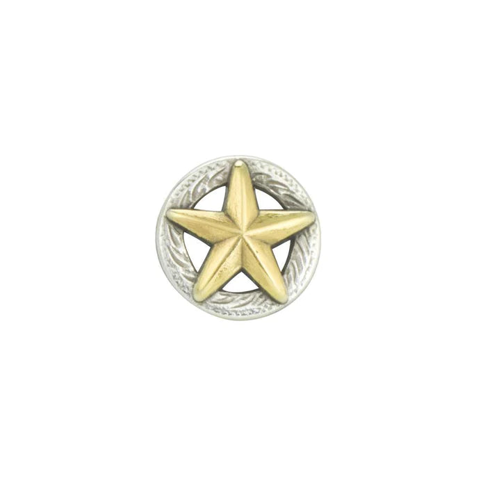 IVAN Texas Star 3D Concho Silver Plate Gold Plate 19mm (3 4") / Mollies New Zealand