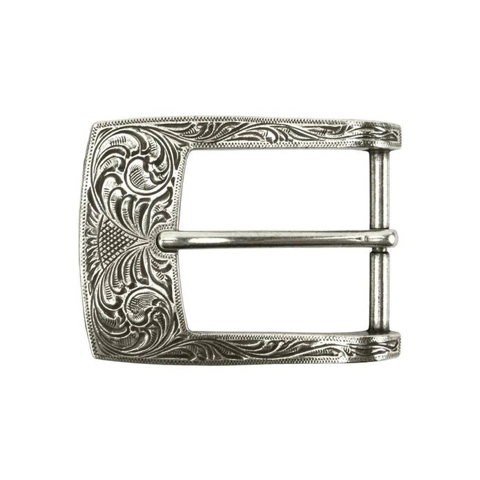IVAN Austin Engraved End Bar Buckle Antique Silver 38mm (1-1 2") / Mollies New Zealand