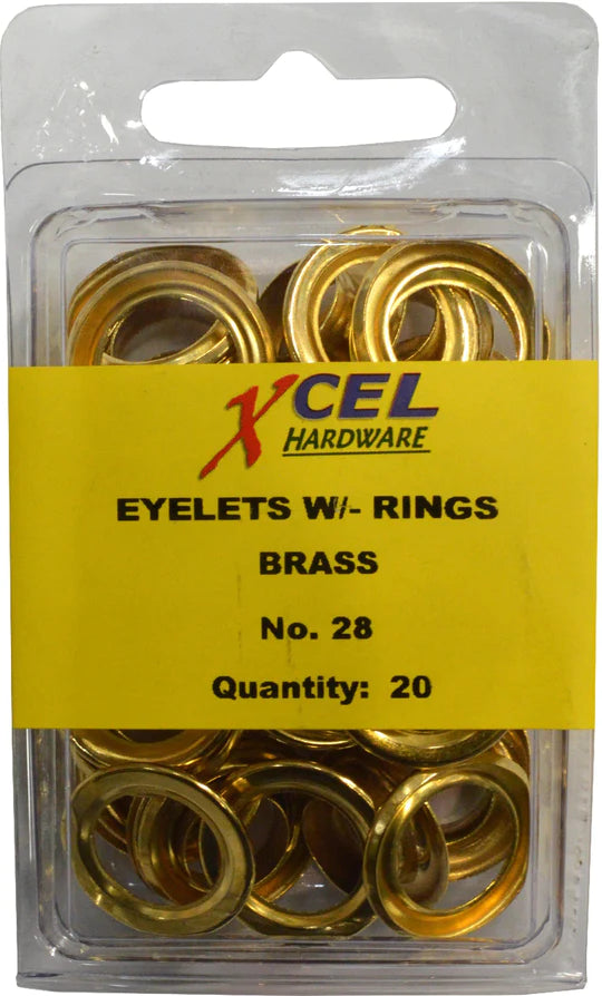 MOLLIES New Zealand / XCEL Brass Eyelets 12.70mm #28 20 Pack Brass