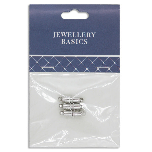 JEWELLERY BASICS Oblong Magnetic Clasps Silver 15mm / Mollies New Zealand