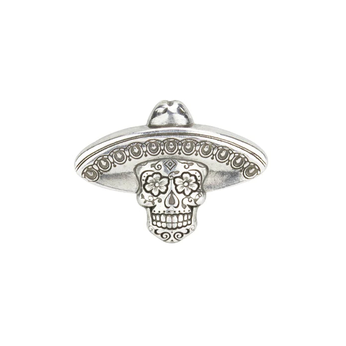 IVAN Sugar Skull Concho Sombrero Antique Silver / Mollies New Zealand